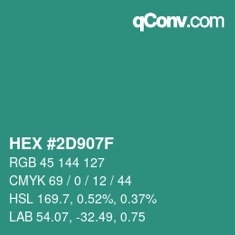 Color code: HEX #2D907F | qconv.com
