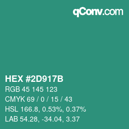 Color code: HEX #2D917B | qconv.com