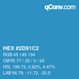 Color code: HEX #2D91C2 | qconv.com
