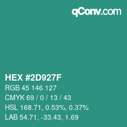 Color code: HEX #2D927F | qconv.com