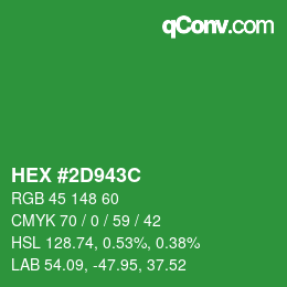 Color code: HEX #2D943C | qconv.com