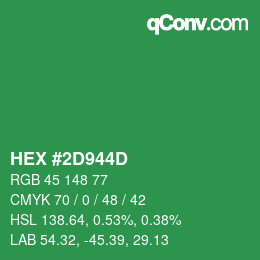 Color code: HEX #2D944D | qconv.com