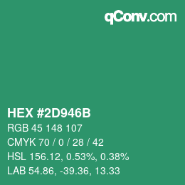 カラーコード: HEX #2D946B | qconv.com