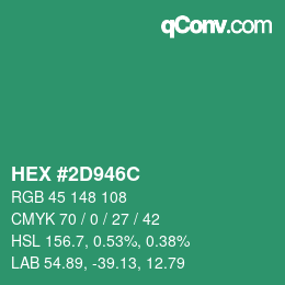 Color code: HEX #2D946C | qconv.com