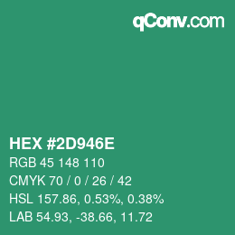 Color code: HEX #2D946E | qconv.com