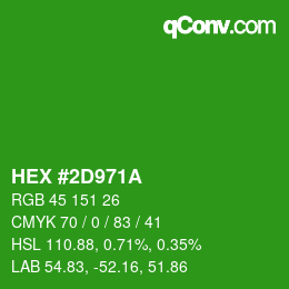 Color code: HEX #2D971A | qconv.com