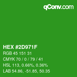 Color code: HEX #2D971F | qconv.com