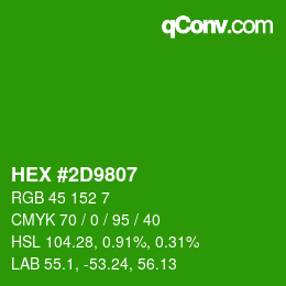 Color code: HEX #2D9807 | qconv.com