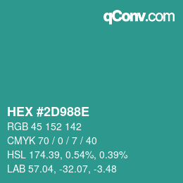 Color code: HEX #2D988E | qconv.com