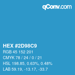 Color code: HEX #2D98C9 | qconv.com