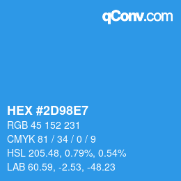 Color code: HEX #2D98E7 | qconv.com