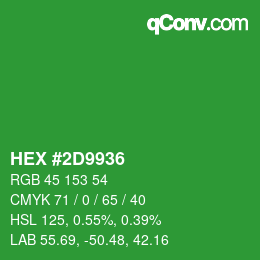Color code: HEX #2D9936 | qconv.com