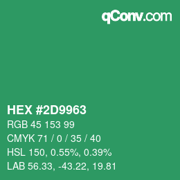 Color code: HEX #2D9963 | qconv.com