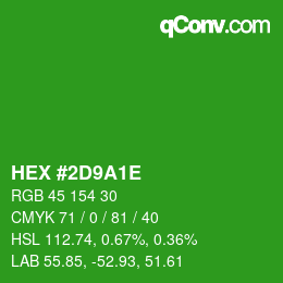 Código de color: HEX #2D9A1E | qconv.com