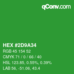 Color code: HEX #2D9A34 | qconv.com