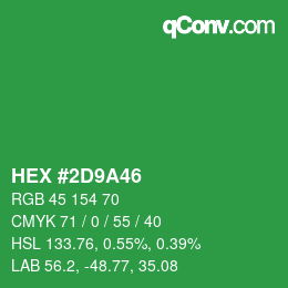 Color code: HEX #2D9A46 | qconv.com