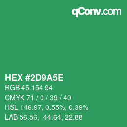 Color code: HEX #2D9A5E | qconv.com