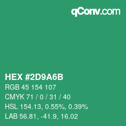 Color code: HEX #2D9A6B | qconv.com