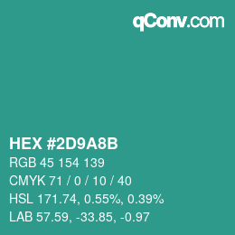 Código de color: HEX #2D9A8B | qconv.com