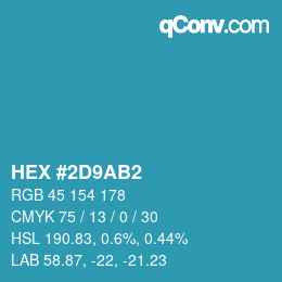 Color code: HEX #2D9AB2 | qconv.com