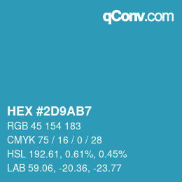 Color code: HEX #2D9AB7 | qconv.com