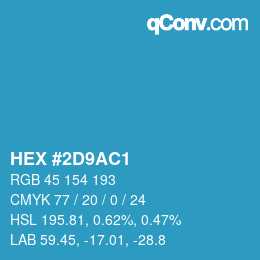 Color code: HEX #2D9AC1 | qconv.com