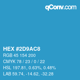 Color code: HEX #2D9AC8 | qconv.com