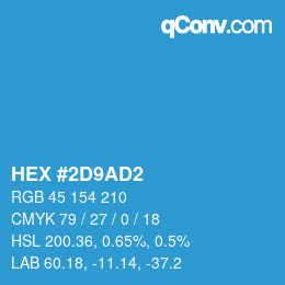 Color code: HEX #2D9AD2 | qconv.com