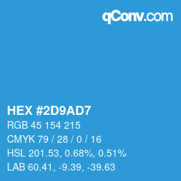 Color code: HEX #2D9AD7 | qconv.com