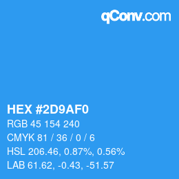Color code: HEX #2D9AF0 | qconv.com