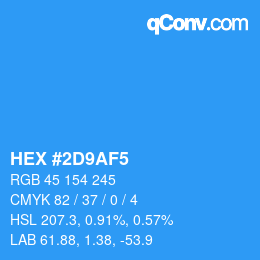 Color code: HEX #2D9AF5 | qconv.com