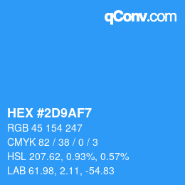 Color code: HEX #2D9AF7 | qconv.com