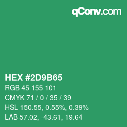 Color code: HEX #2D9B65 | qconv.com
