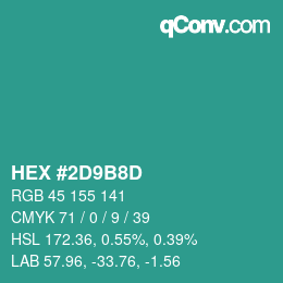 Color code: HEX #2D9B8D | qconv.com