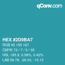 Color code: HEX #2D9BA7 | qconv.com