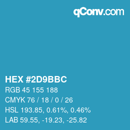 Color code: HEX #2D9BBC | qconv.com