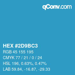 Code couleur: HEX #2D9BC3 | qconv.com