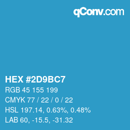 カラーコード: HEX #2D9BC7 | qconv.com