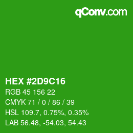 Color code: HEX #2D9C16 | qconv.com