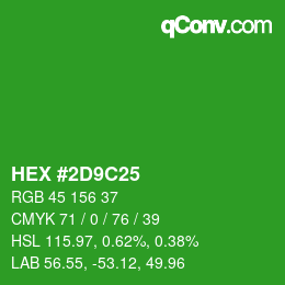 Color code: HEX #2D9C25 | qconv.com