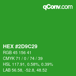 Color code: HEX #2D9C29 | qconv.com