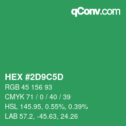 カラーコード: HEX #2D9C5D | qconv.com