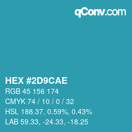 Color code: HEX #2D9CAE | qconv.com