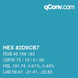 Color code: HEX #2D9CB7 | qconv.com