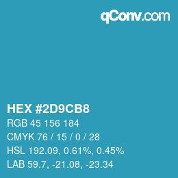 Color code: HEX #2D9CB8 | qconv.com