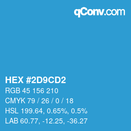 カラーコード: HEX #2D9CD2 | qconv.com