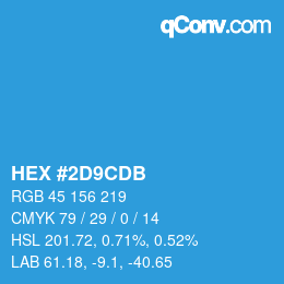 Farbcode: HEX #2D9CDB | qconv.com