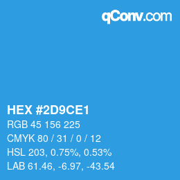 Color code: HEX #2D9CE1 | qconv.com