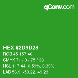 Color code: HEX #2D9D28 | qconv.com