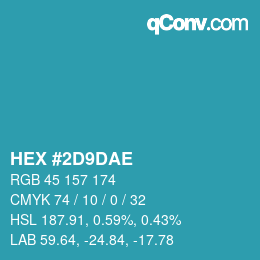 Color code: HEX #2D9DAE | qconv.com